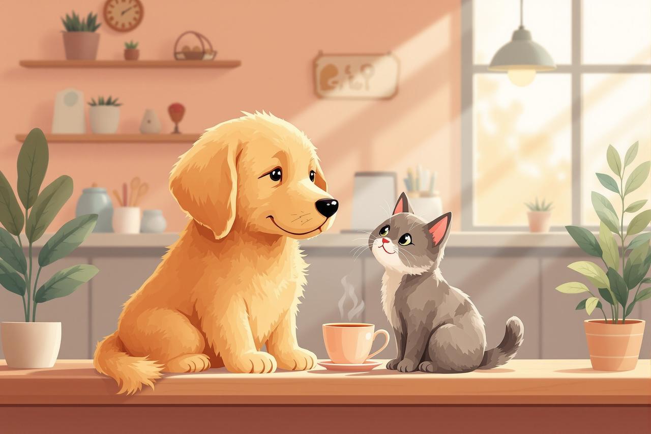 短剧网TV - 《咖啡店的猫》第8集：新来的小金毛